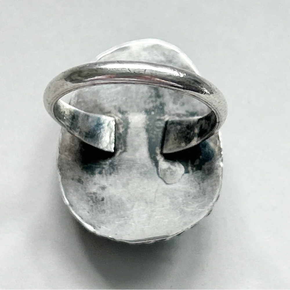 Vintage Southwestern Turquoise Sterling Silver Ring - Picture 10 of 11